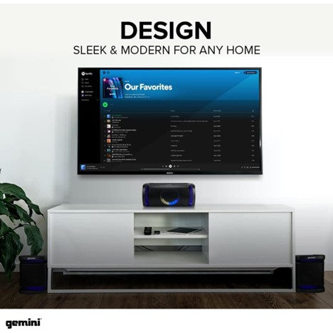Gemini Sound GSYS-2400 Home Stereo System & Karaoke Machine with Bluetooth Audio Streaming & LED Party Lighting
