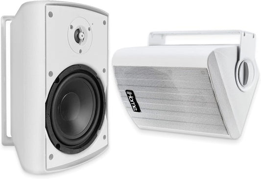 iHome IHSI-W400BT-PR-WHT Bluetooth, Indoor/Outdoor, All Weather, Weatherproof, Wall/Ceiling Mounted Surround Sound Speakers System
